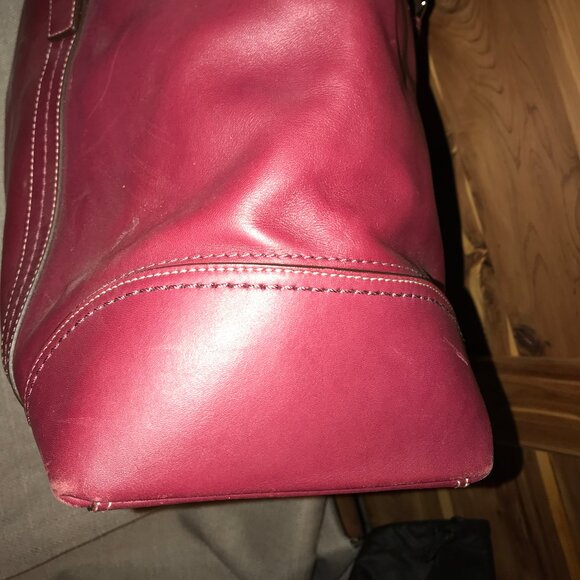 Red Coach Hampton Business Tote Bag Carryall Purse - Picture 14 of 16